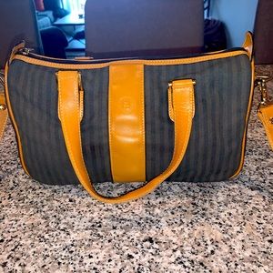 Vintage FENDI Penguin Stripe Canvas Bag